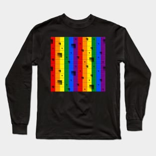 LGBTI flag colors seamless pattern (stripes and squares) Long Sleeve T-Shirt